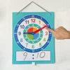 Montessori Writable Dry Erase Teaching Clock Telling Time Maths Teaching Aids Demonstration Clock for Primary School 10.9"x13.5" 6