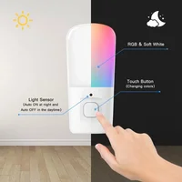 Melery Night Light Bulbs EU Plug 0.5W Low Power Sensor Control RGB Plug-in Color Changing Susk To Dawn Home Office Lamp Creative 4