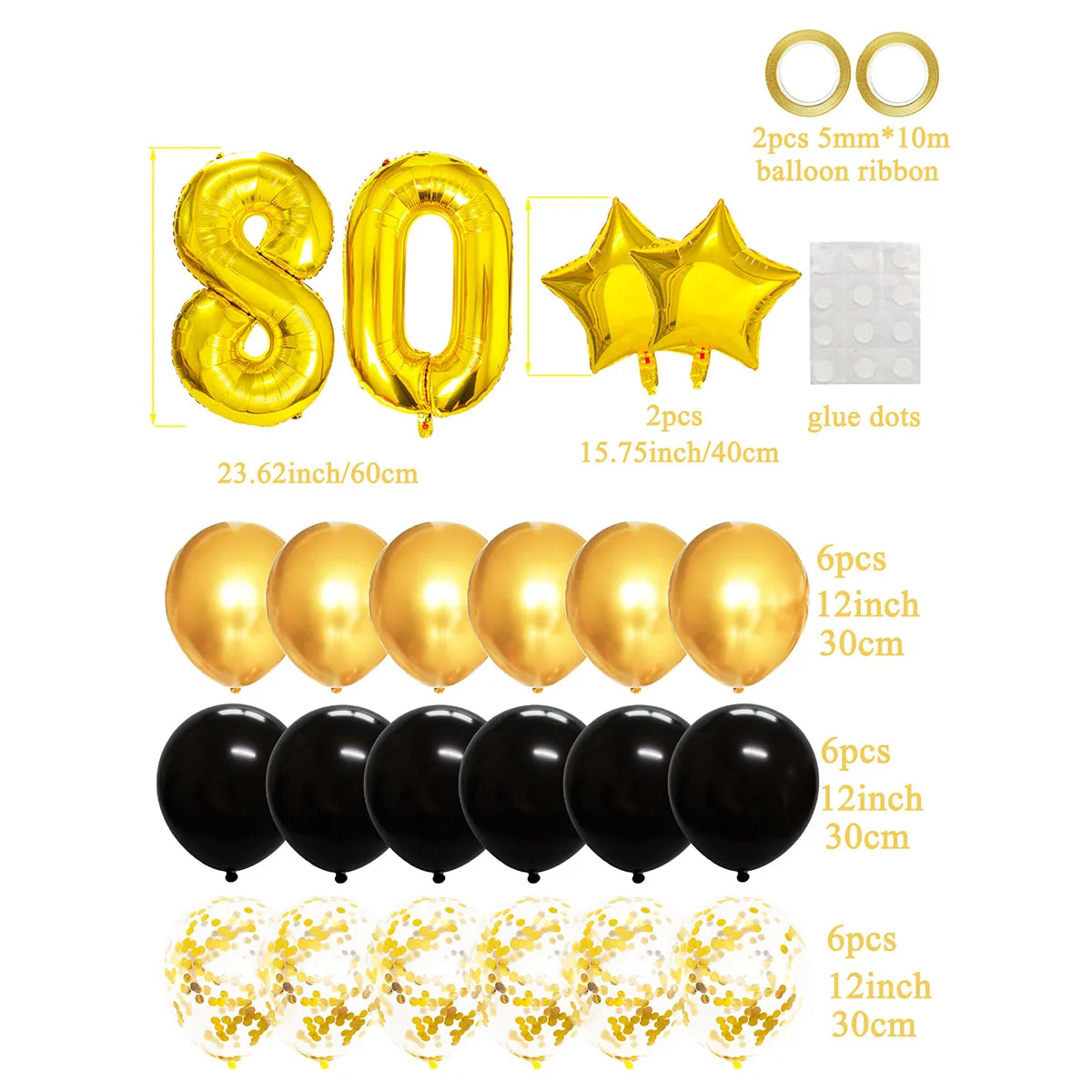 Ballon Anniversaire 80 Ans - Decoration Anniversaire 80 Ans
