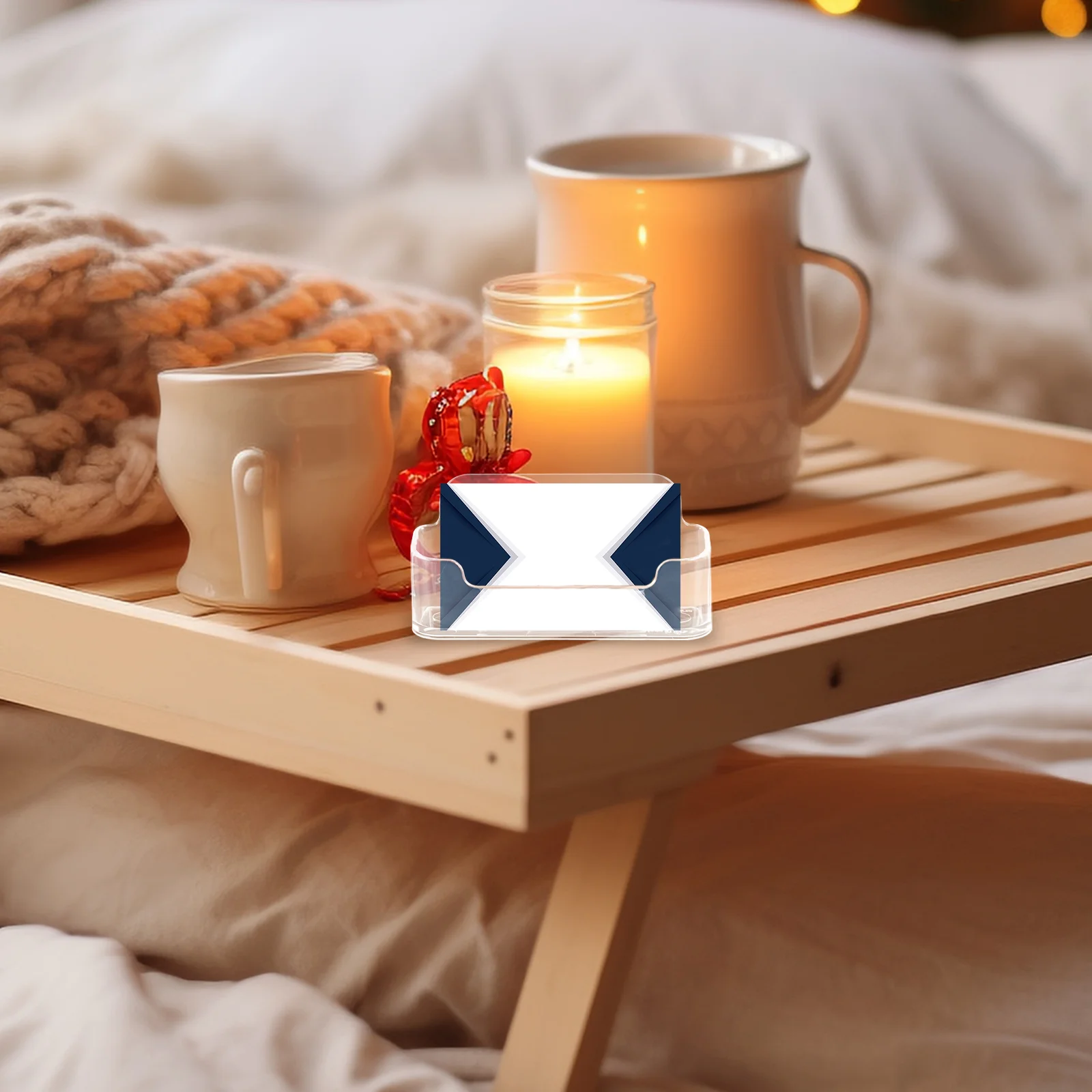 

Transparent Business Card Case Vendor Booth Supplies Holder for Desk Name Organizer Base Display Cards Storage Stand