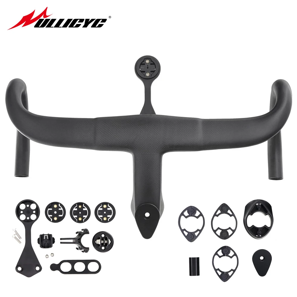 

1:1 Original Only Matte Carbon Aero Integrated Road Handlebar 380/400/420/440mm with Free Mount Road Bike Accessories