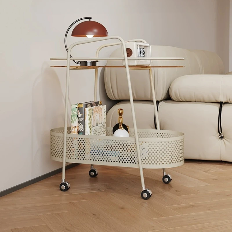 

Nordic Style Furniture Living Room Double Storage Glass Side Table Coffee Table The Baking Paint Process Not Easy To Rust Table
