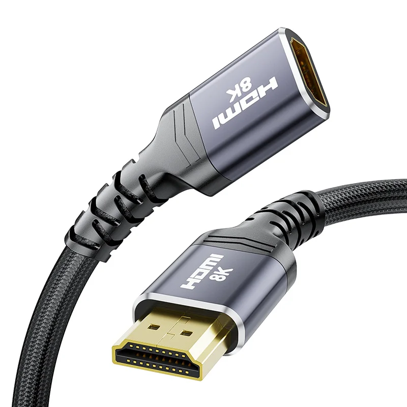 Ultra High-Speed HDMI 8K Extension Cable - Braided Male to Female Cord, Supports 8K@60Hz and 4K@240Hz