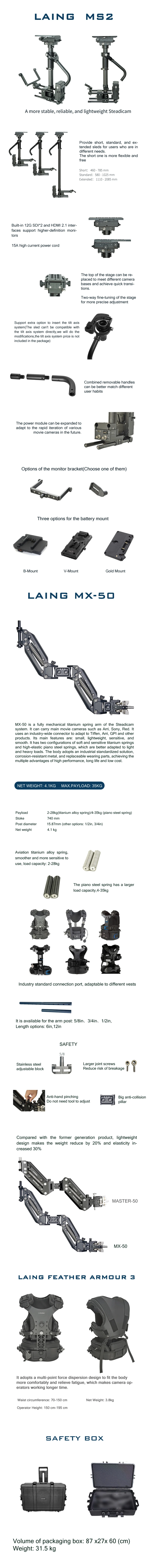 MASTER 2 28KG Weight Bear Carbon Fiber Video Camcorder Steadicam Stabilizer Stea