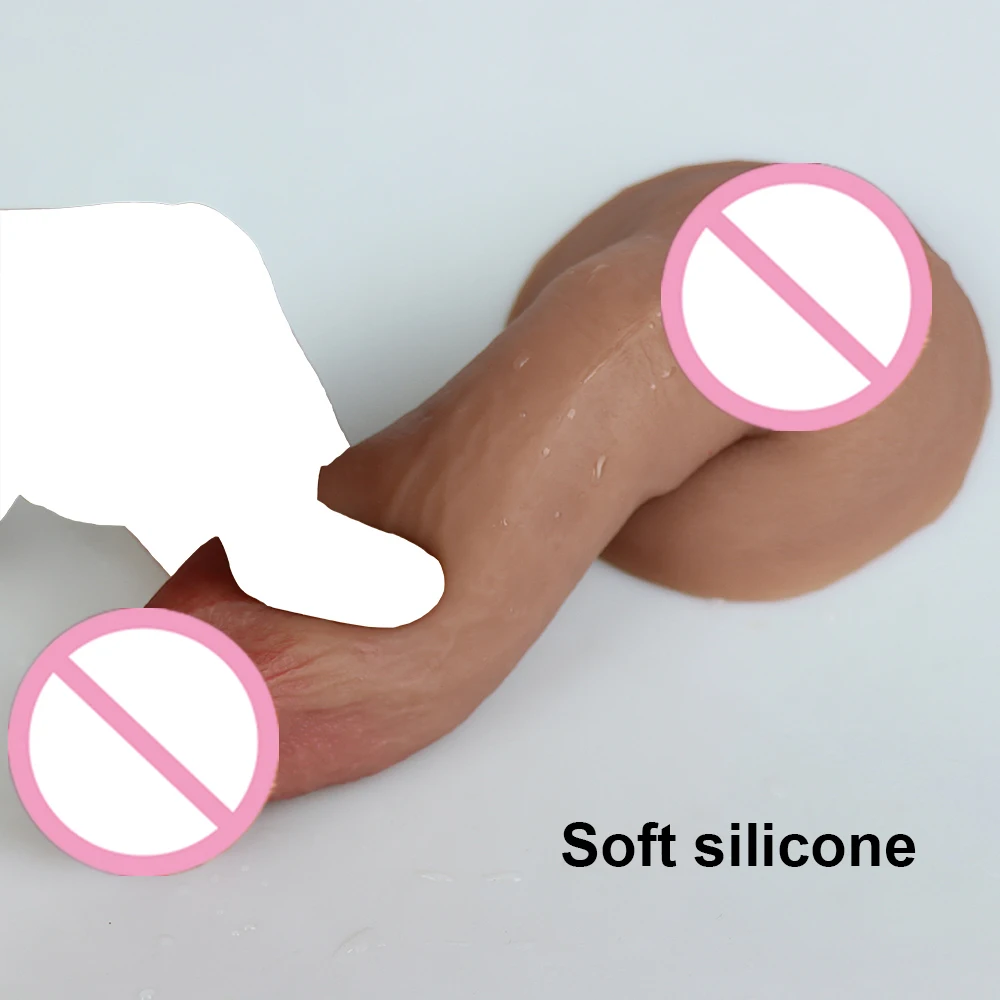 Real Men Skin Dildos Soft Silicone Suction Cup Big Huge Cock Male Artificial Penis Cheap Adult 18 Vagina Anal Sex Toys For Women — view 4