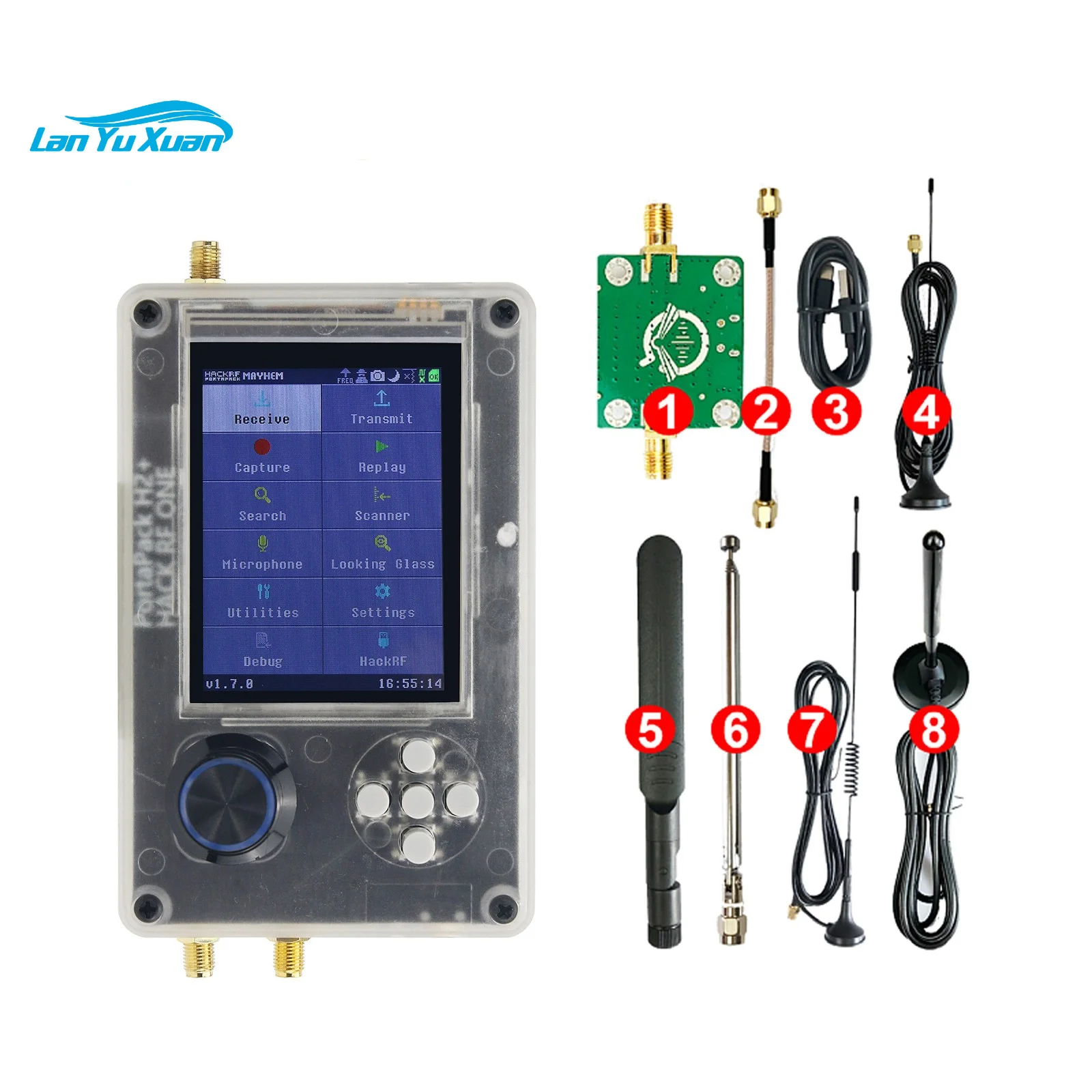 

Обновленное радио PortaPack H2 + HackRF One R9 V1.9.1 SDR в сборе с ЖК-антеннами в пластиковом корпусе 3,2 дюйма