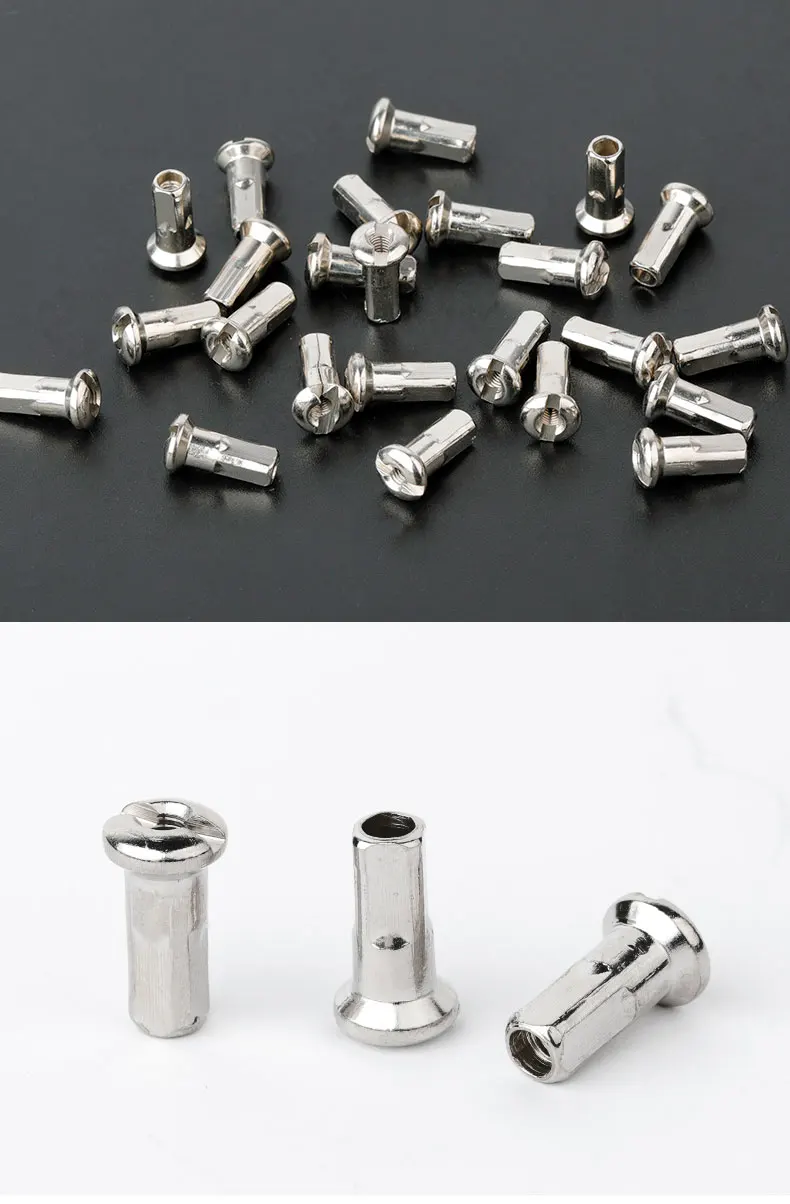 100 Stück Messing Speichen nippel 14g 13g 12g MTB Rennrad Rad E-Bike Roller Felgen kappen Cu Muttern Kupfer teile beschichtet – Detail 9