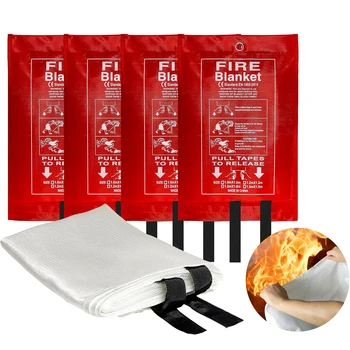 40”x 40” Emergency Fire Blanket - Flame Suppression Fiberglass Blankets for Home, Survival Safety - Fire Extinguisher Alternativ 1