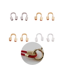 

100pcs/Lot Jewelry Findings Making Supplies 18k Gold Plated Horseshoe Buckle U-shaped End Buckle DIY Handmade Copper Accessories