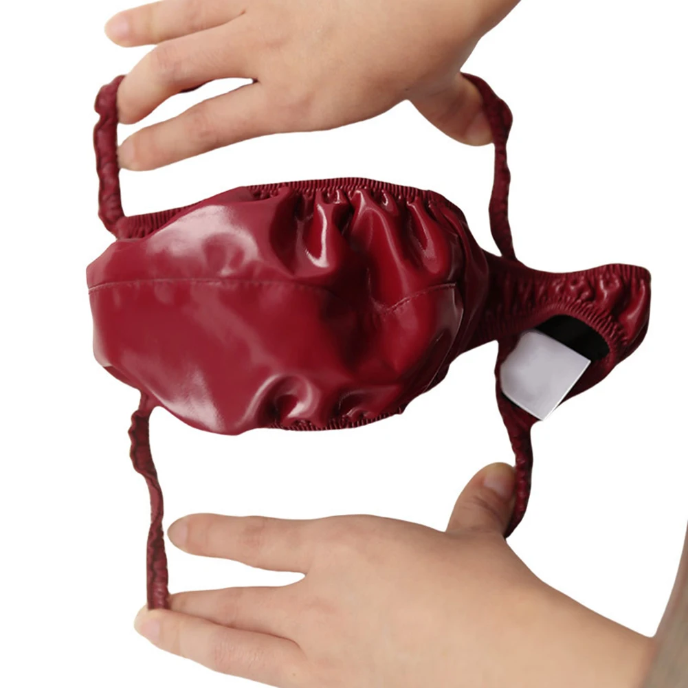 Men Latex Ammonia Leather Glossy Lingerie Sexy Accessories Hot Thongs Gay Sissy Bulge Pouch Briefs Low Rise G-strings Underwear