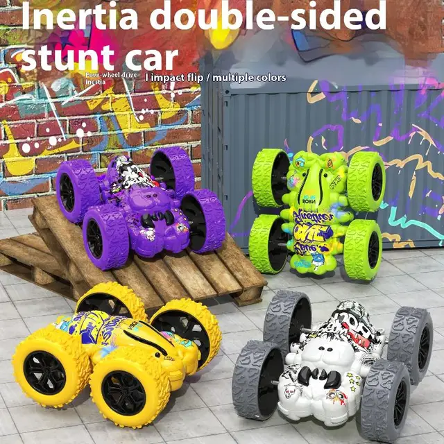 1 Piece Fun Double-sided Car Inertial Safety Anti-Collision Anti-fall Model Children's Toy Car Sliding Off-road Vehicle 4