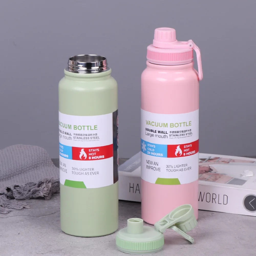 600ml/800ml/1000ml Stainless Steel Thermos Water Bottle WIth Cup Bag  Portable Outdoor Sport Insulated Cup Travel Thermos Kettle - AliExpress