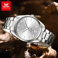 OPK 6038 Men's Watch Silver Stainless steel Deep Waterproof Calendar Man Hand Clock 2