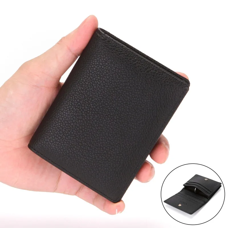 Men's Wallet Brown Black Fashion Credit Card Holder Wallet Zipper Pocket Men Bag Multi-card Hasp Id Business Card Purse Bags