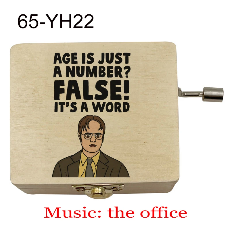TV show The Office Fun Dwight Jim Pam figure print Wooden Music Box Music Theme Musical Box Birthday Gift To TV fans Friends 2