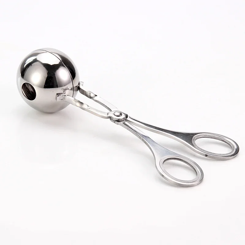 None-Stick Stainless Steel Meat Ballers Meat Baller Tongs Cake Pop Meatball Maker Ice Tongs Cookie Dough Scoop for Kitchen