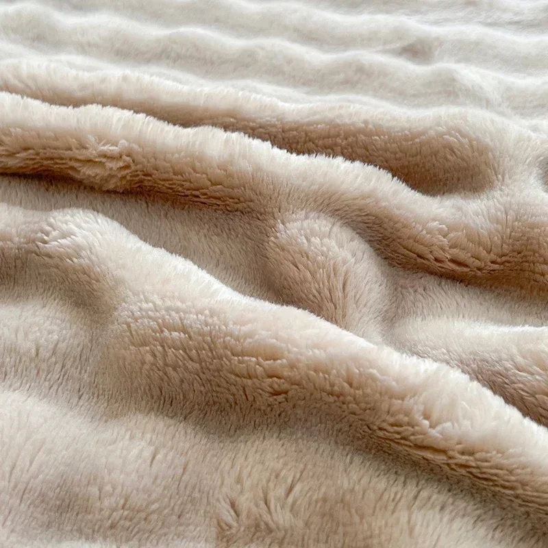 New Bubble Fleece Blanket - Solid Color Rolled Edge Cover Blanket Soft and Comfortable Bedding 150x200 180x200 200x230 3