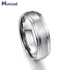 NUNCAD New Fashion Simple Men's 7mm Tungsten Carbide Ring Matte Finish Wedding Engagement Band Size 6 to 14 T022R 1