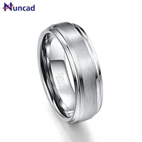 NUNCAD New Fashion Simple Men's 7mm Tungsten Carbide Ring Matte Finish Wedding Engagement Band Size 6 to 14 T022R 1