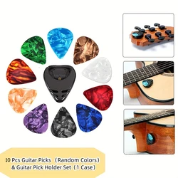 Vibrant Guitar Pick Collection with Holder - Essential Accessory Set (10pcs)
