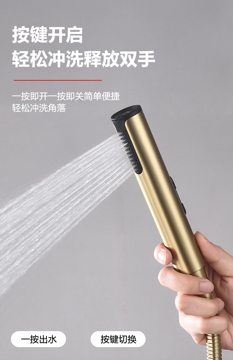 Description Picture 5 of itemGold Portable Toilet Bidet 3 Functions Sprayer Faucet Hot Cold Water Mixer Handheld Hygienic Shower Bidet Set Toilet Bidet Tap