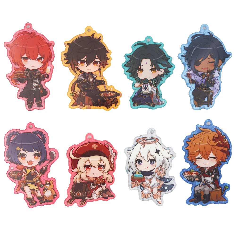 Keyali Keychain Genshin Impact Game Kaeya Tartaglia Zhongli Xiao Xiangling Kelee Diluc ...