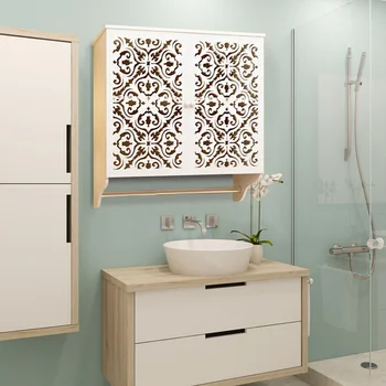 Wall-Mounted Bathroom Cabinet with Towel Bar, Over-Toilet Space Saver 1