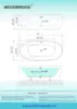 67 inch Acrylic Freestanding Bathtub Contemporary Soaking White Tub with Brushed Nickel Overflow and Drain Easy clean 6