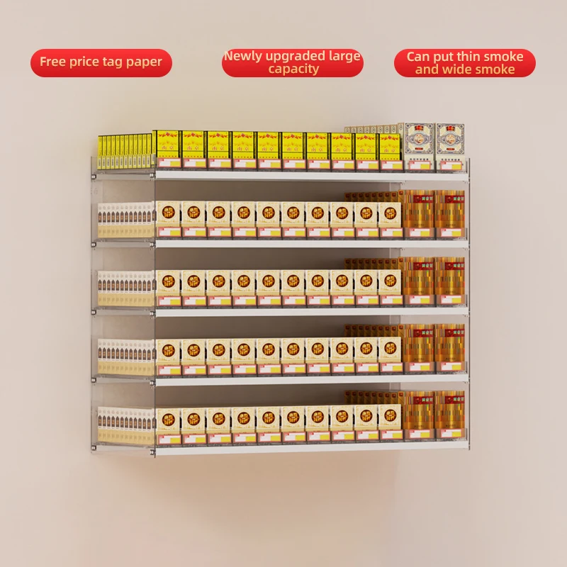 Cigarette Shop Showcase Acrylic Display Stand Racks Automatic Pusher Display Cigarette Cabinet Rack Holder for Supermarket Store 3