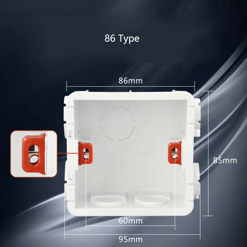 Wall 118 Type Wall Housing Light Switch Socket Mounting Box Inner Cassette 86 Junction Box
