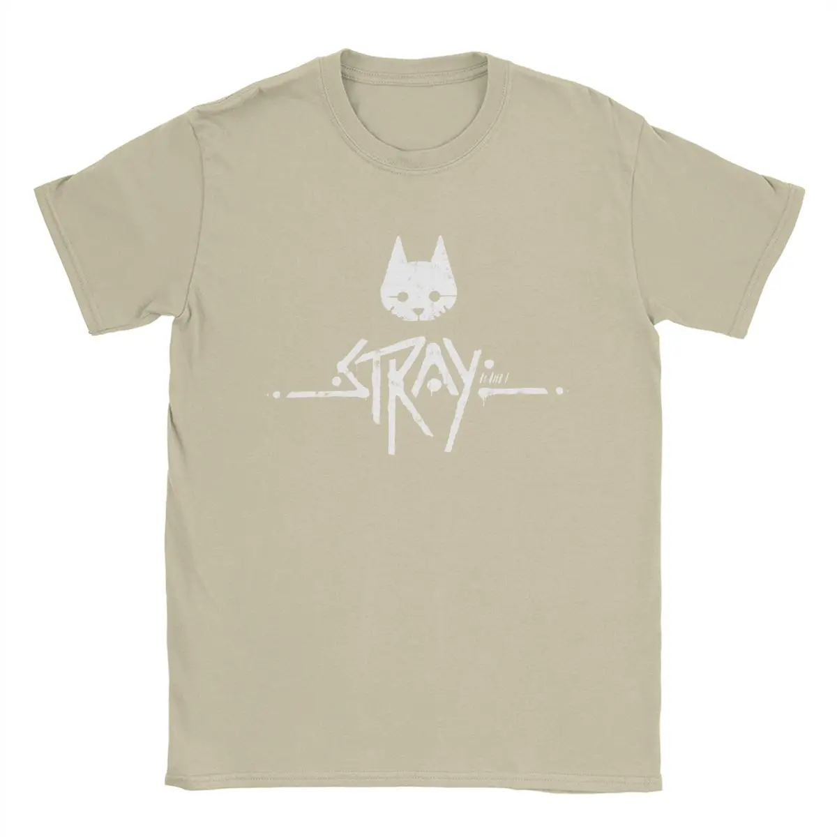 Vintage Stray Game Logo Men's T-Shirt - Pure Cotton, Round Collar, Short Sleeve, Gift Idea