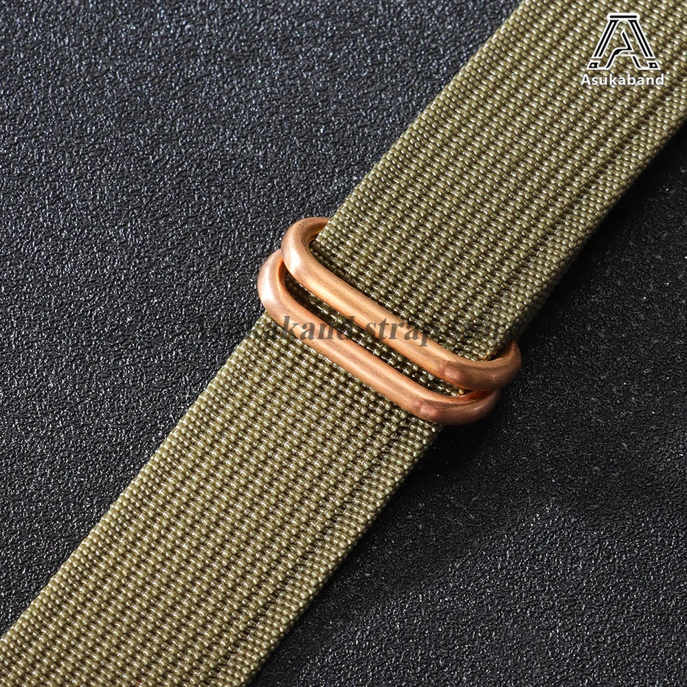 Elegant Rose Gold Buckle Nylon Watch Strap - Canvas Watchband