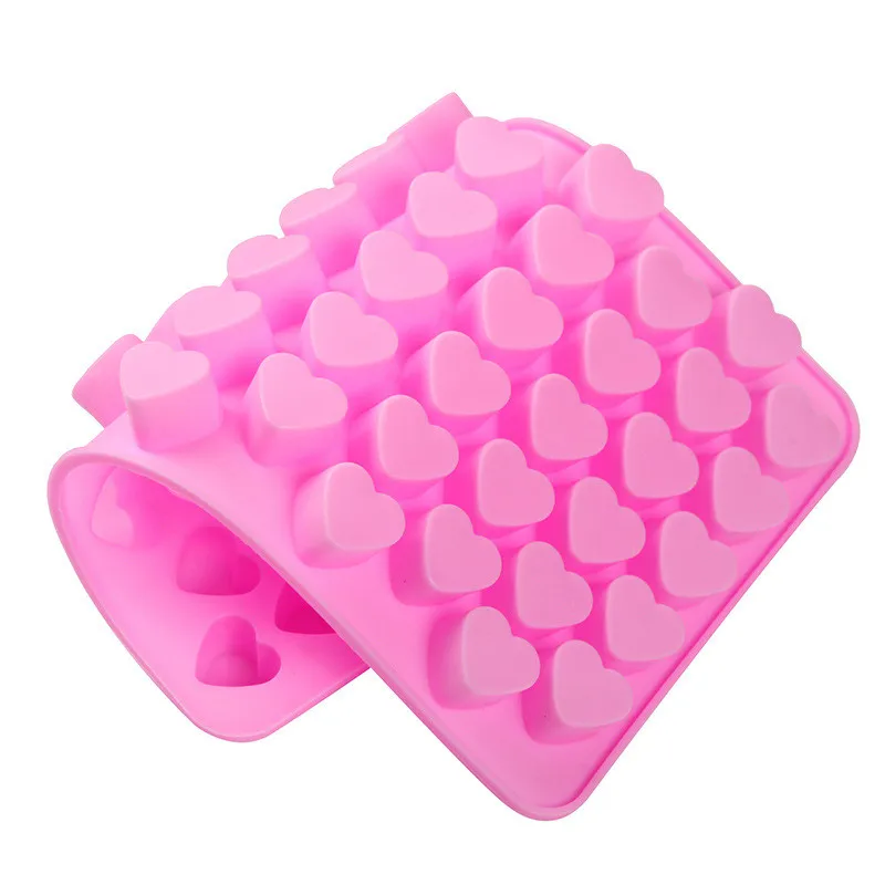 55 Gitter Silikon-Schokoladenform, lebensmittelecht, kleine Herzform, Kuchenbackform, antihaftbeschichtet, Kerzenformen, Fondant-Süßigkeitenform – Detail 10