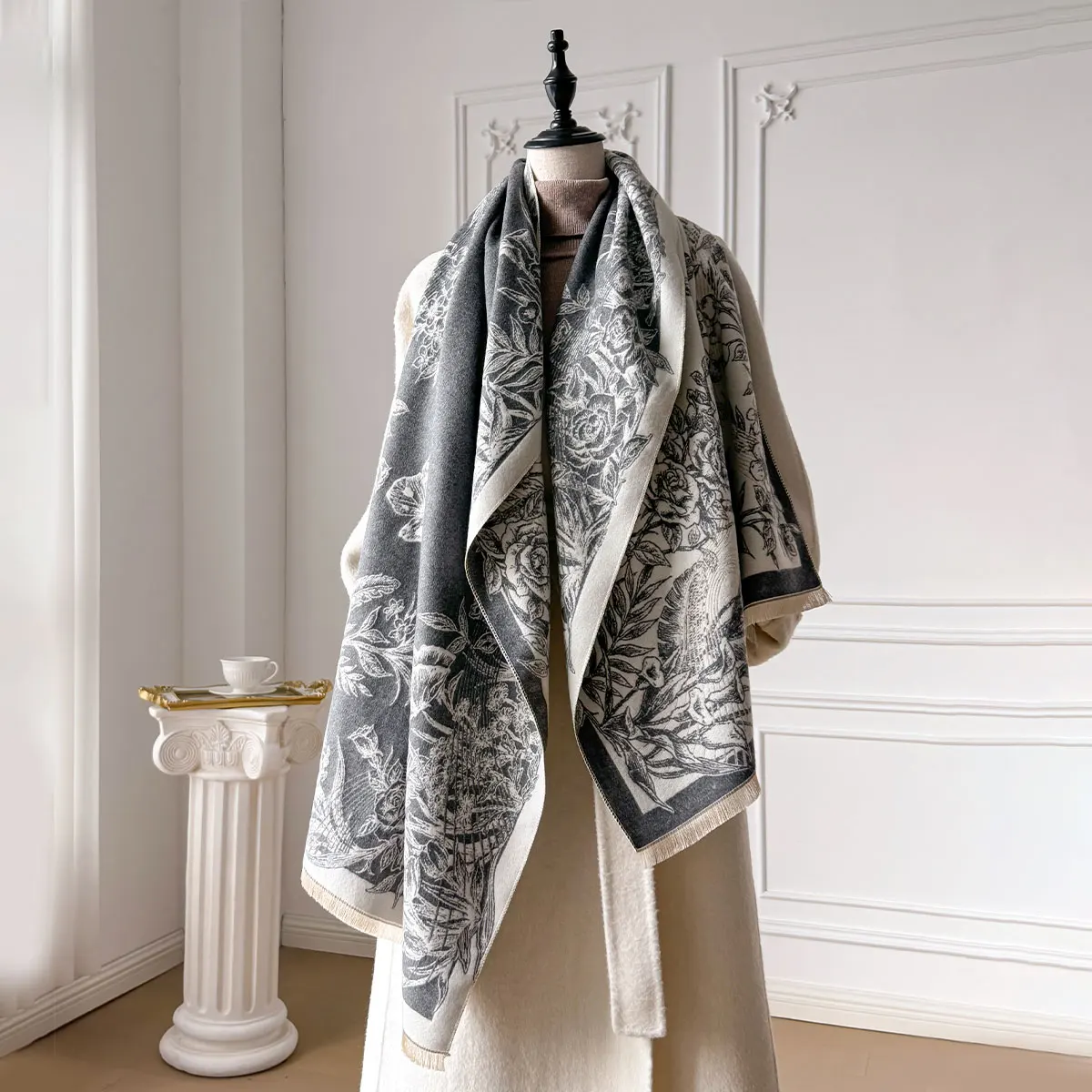 2025 Winter Warm Luxury Scarf Women Pashmina Shawls Blanket Wraps Female Imitation Cashmere Foulard Bandana Thick Scarves Hijab