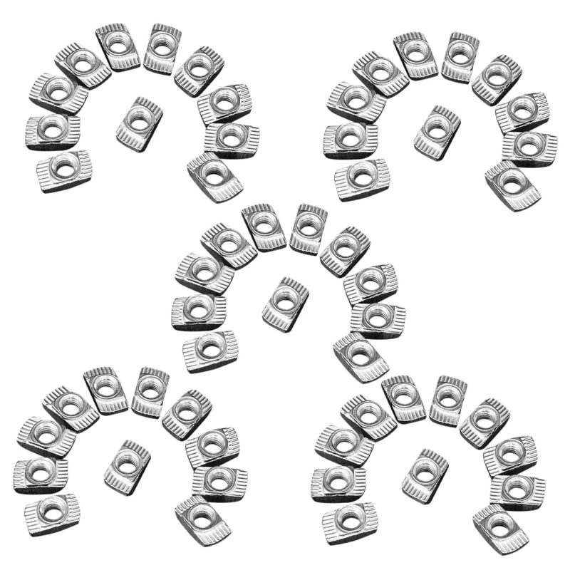 

Hot 500 Pcs M5 Hammer Nut Carbon Steel Aluminum Connector T Fastener Sliding Nut