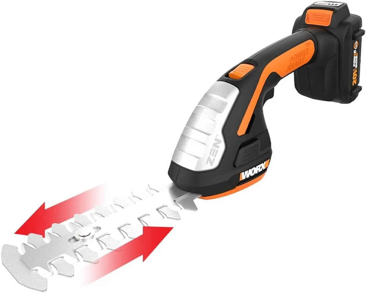 

Worx WG801 20V Power Share 4" Cordless Shear and 8" Shrubber Trimmer (Battery & Charger Included)