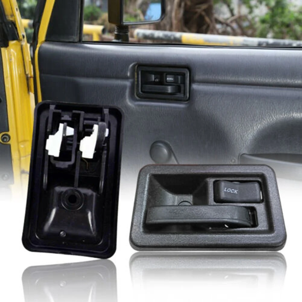 

Inside Door Handle Replaces Wrangler 55176476AB 55176477AB ABS Accessory Black For Jeep YJ TJ 1987-2004 Durable