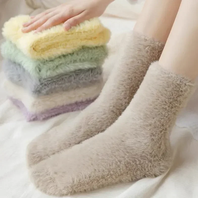 

Coral Cozy Men Thicken Autumn Women Plush Thermal For Velvet Socks Sleep Floor Harajuku And Mink Winter