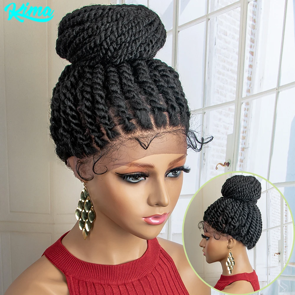 New Arrival Synthetic Lace Front Braided Wigs Bun Braided Wigs