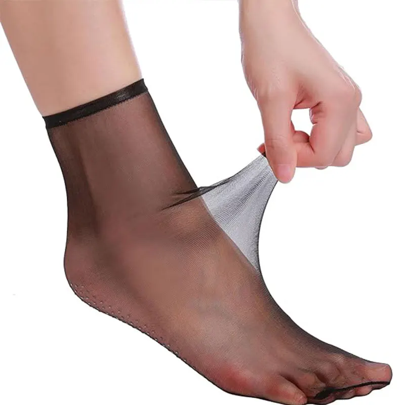 Women Socks 10 Pairs Summer Ultra-thin Invisible Low Reinforced Toe Sticky Hosiery Non Slip women socks