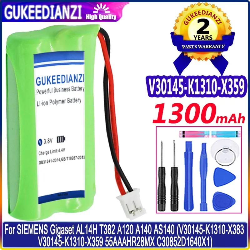 Batteria 1300Mah Per Siemens Gigaset Al14H T382 A120 A140 As140 (V30145-K1310-X383 V30145-K1310-X359 Muslimex)