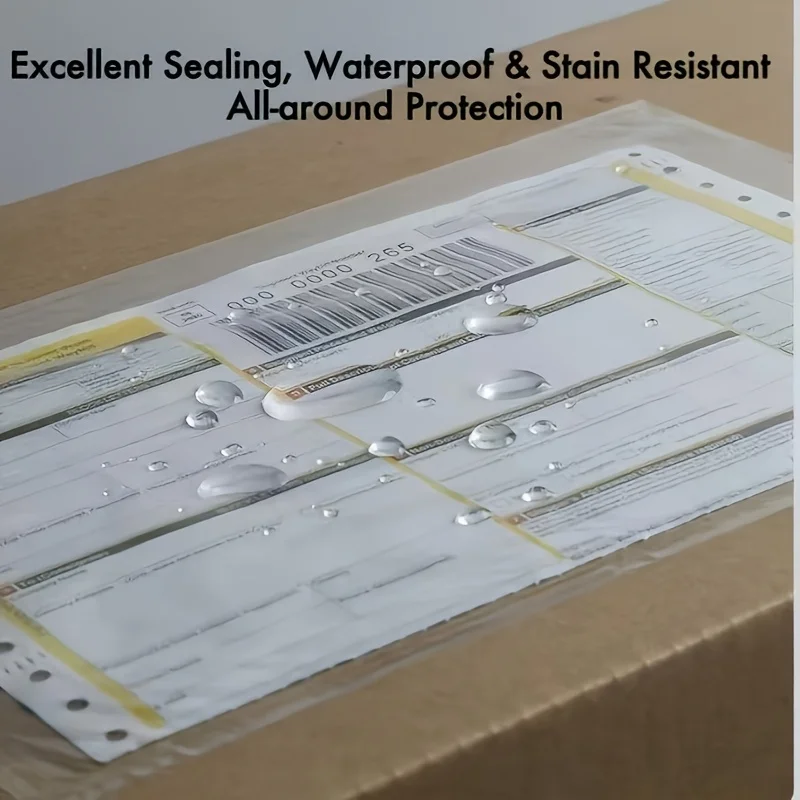 50/100pcs Strong Adhesive A6 & A5 Plastic Document Holders - Transparent, Waterproof & Dustproof Shipping Envelopes