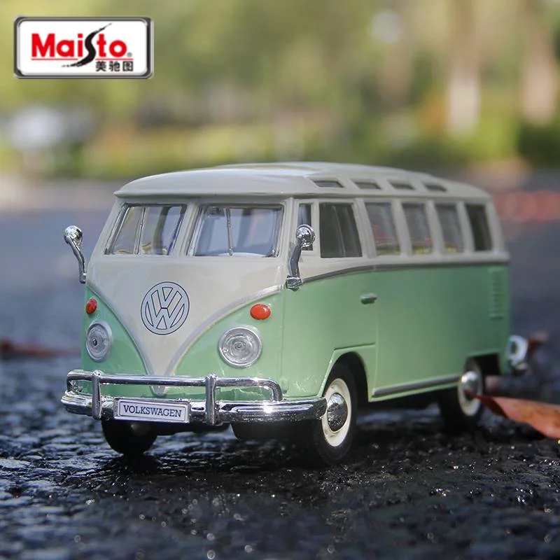 Maisto 1:25 Volkswagen Van Samba Alloy Bus Car Model Diecast Metal Travel Bus Car Vehicles Model Simulation Collection Regalo Per Bambini