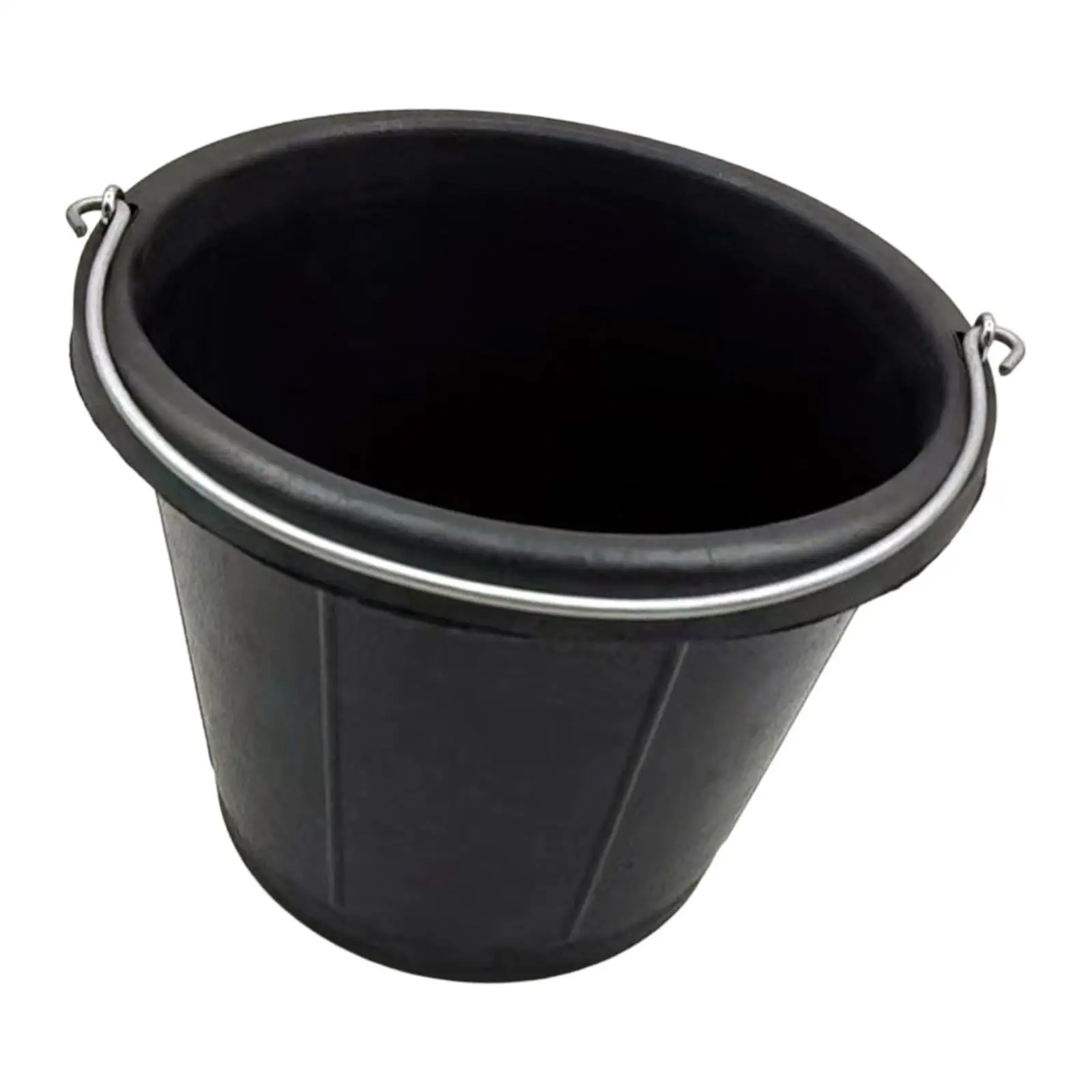 Rubber Feed Bucket with Handle Durable Feeder Container for Horses Livestock Goats Farm Feeding Outdoor