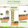 Raised Garden Bed with Trellis, 2 Pack Freestanding Wood Planter Box w/Hanging Roof & 8 Drainage Holes for Vine Climbing 5