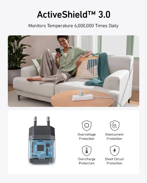 Anker Nano USB C Charger 30 W High-Speed USB C Charger PIQ 3.0 and PPS Fast Charging Power Compatible with iPhone 15/14 - Hình ảnh 2