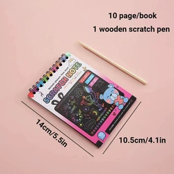 Vibrant Scratch Off Art Set for Kids - Creative DIY Graffiti and Educational Craft Kit (Pink)