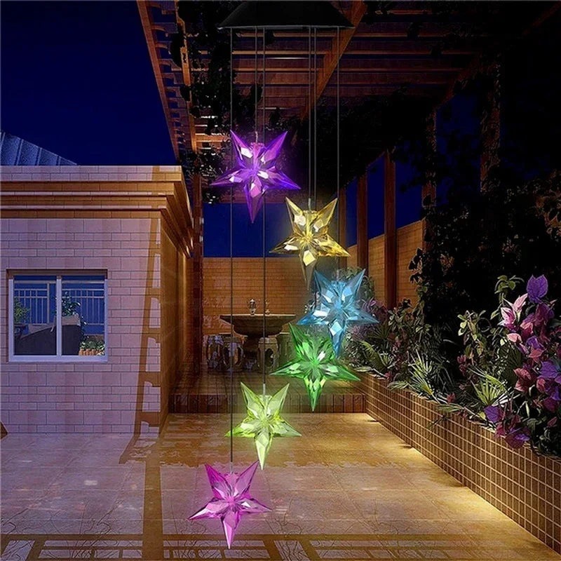 Garden Solar Colored Lights Environmentally Friendly LED Crystal Wind Chime Decoration Holiday Waterproof & Color Changing Decor solar garden light