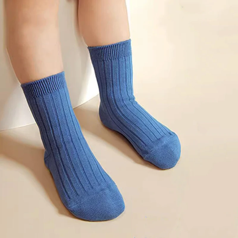 

0-9Years Children's Boys School Socks Stripped Girls Short Sock Toddlers Cotton Socks For Kids Infant Baby Socken Candy Color