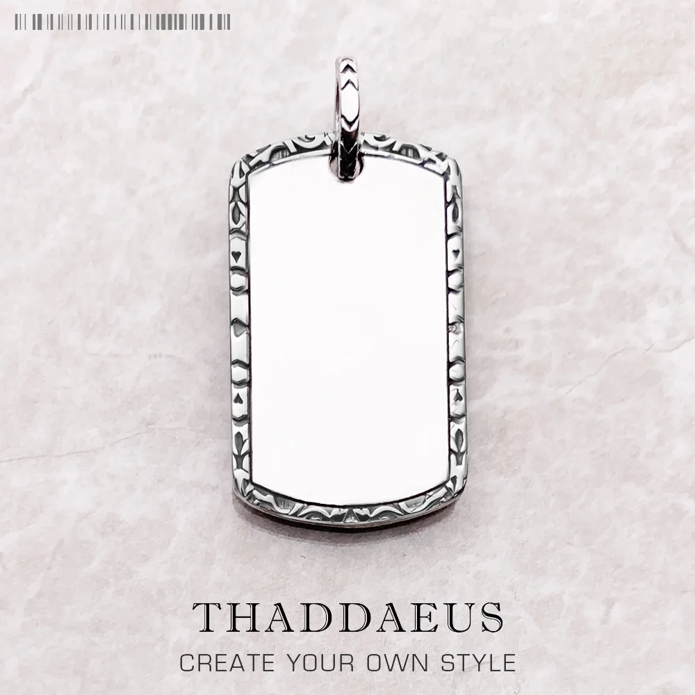 PendantDogTagFashionFineJewelryEuropeSolid925SterlingSilver